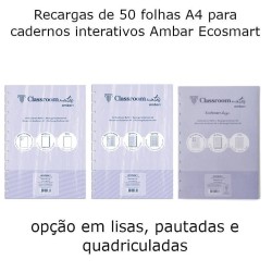 Recargas de 50 folhas para cadernos interativos A4 Ambar Ecosmart