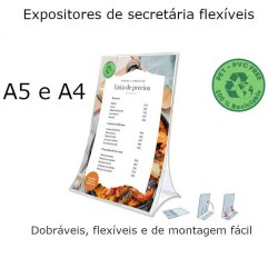 Expositores de secretária dobráveis e flexíveis