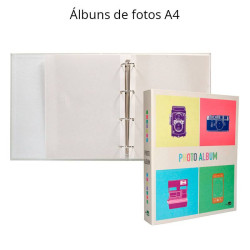 Álbuns de fotos modernos com 4 anéis