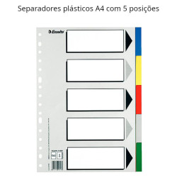 Separadores plásticos A4 com 5 posições