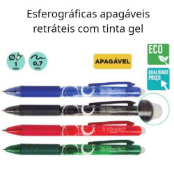Esferográficas retrateis apagáveis Q-Connect