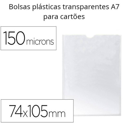 Bolsas transparentes A7 para cartões