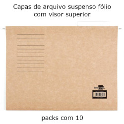 Capas de arquivo suspenso folio, com visor superior