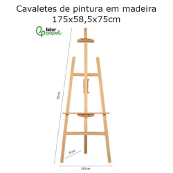 Cavaletes de pintura Liderpapel madeira FSC 175 x 58,5 x 75 cm