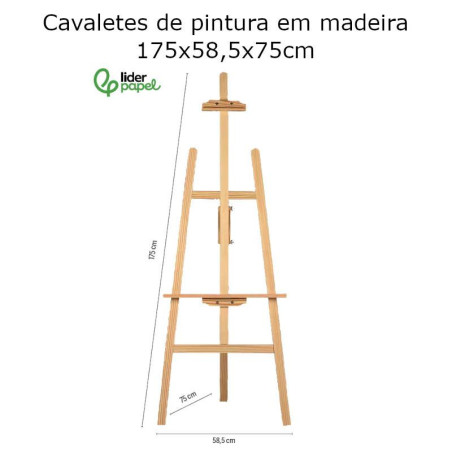 Cavaletes de pintura Liderpapel madeira FSC 175 x 58,5 x 75 cm
