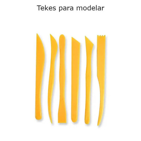 Tekes Para modelar argila e plasticina com 6 unidades