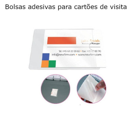 Bolsas autoadesivas para cartões de visita