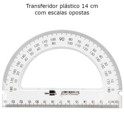 Transferidor 14 cm com Dupla Escala Invertida