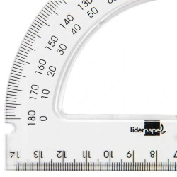 Transferidor 14 cm com Dupla Escala Invertida