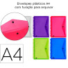 Envelopes plásticos A4 com furação para arquivar