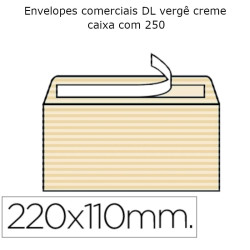 Envelopes DL vergê amarelados 110x220 mm