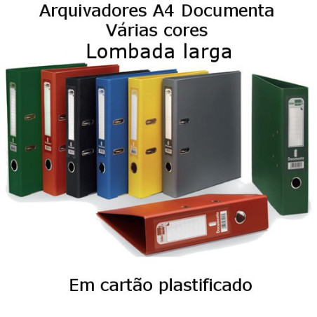 Arquivadores Documenta A4 coloridos lombada larga