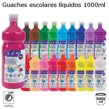 Guaches líquidos coloridos com 1000ml