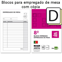 Blocos para empregado de mesa com cópia
