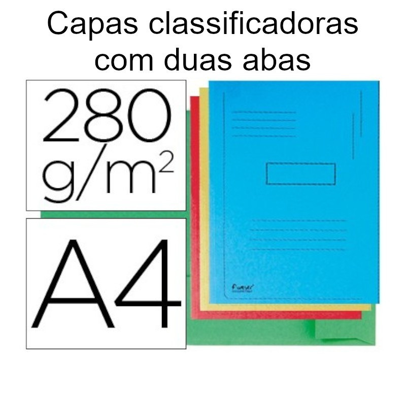 Capas classificadoras com duas abas