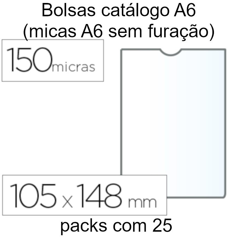 Bolsas catálogo A6 transparentes