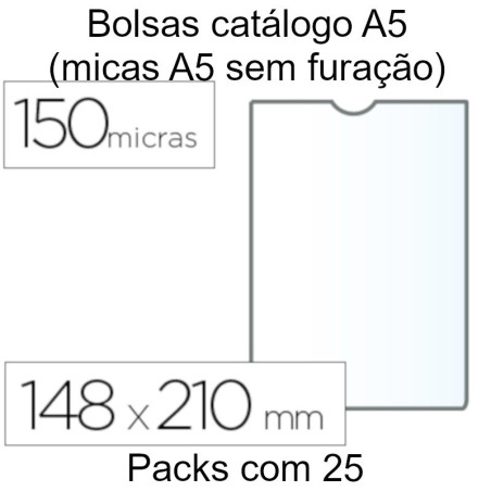 Bolsas catálogo A5 sem furação
