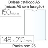 Bolsas catálogo A5 sem furação