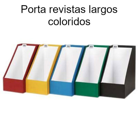 Porta revistas largos coloridos em cartão