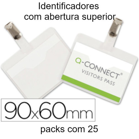Identificadores 90x60 mm com mola e abertura superior