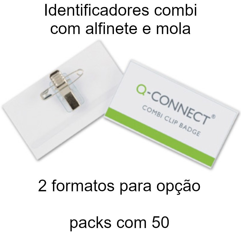 Identificadores com alfinete e mola