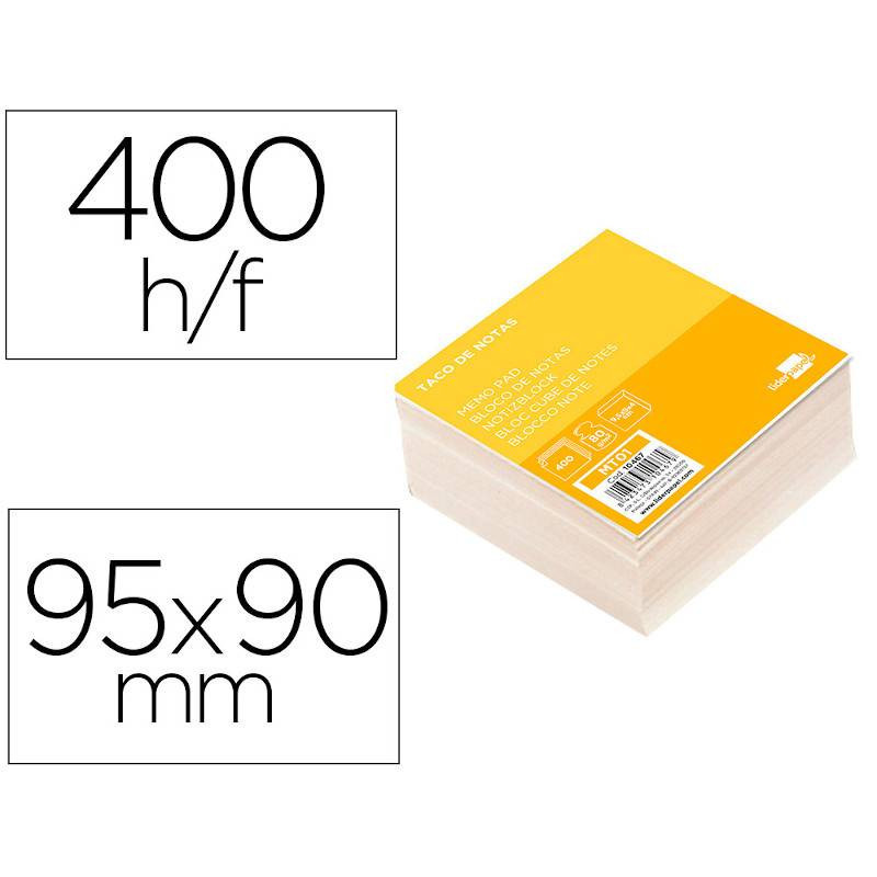 Blocos de notas de papel branco 95x90x40mm