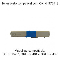 Toner preto compatível com OKI 44973512