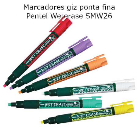 Marcadores giz ponta fina Pentel SMW26