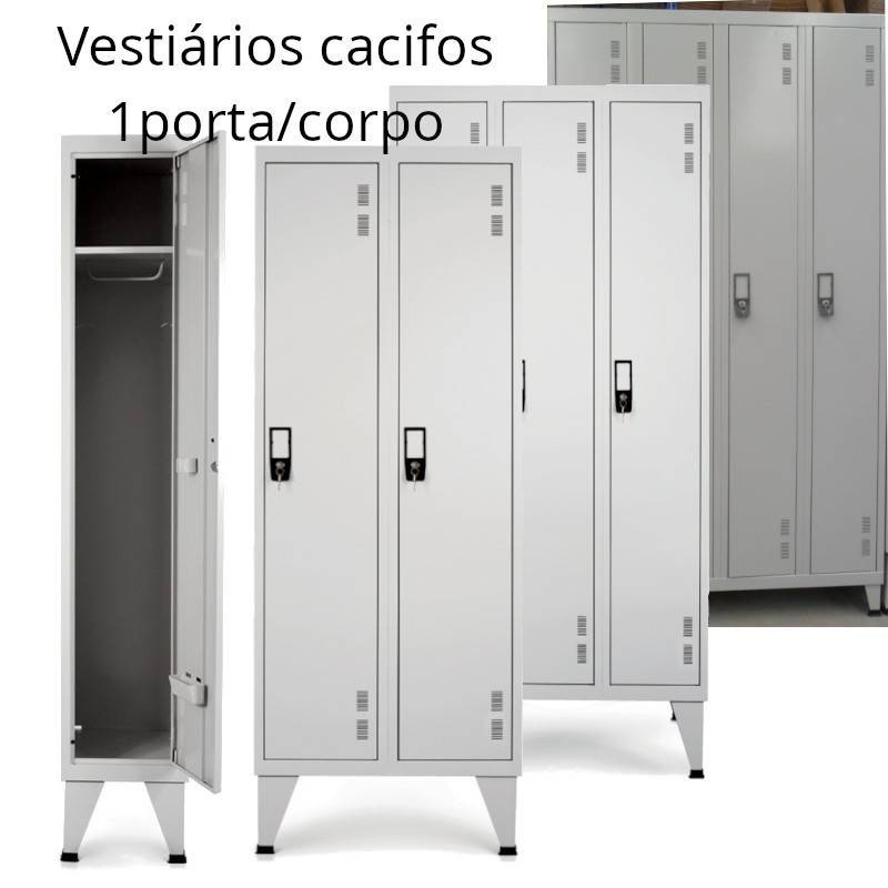 Vestiários cacifos com uma porta por corpo