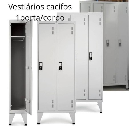 Vestiários cacifos com uma porta por corpo