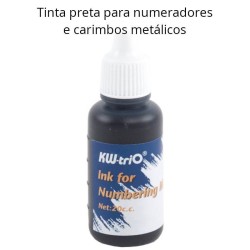 Tinta preta para numeradores e carimbos metálicos