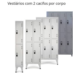 Vestiários com dois cacifos por corpo