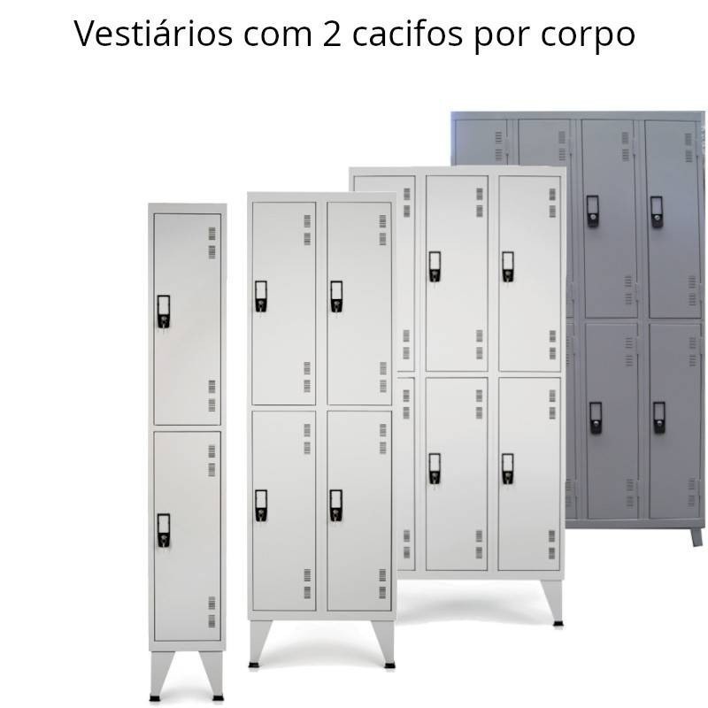 Vestiários com 2 cacifos por corpo