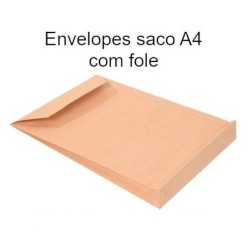Envelope C4 com fole kraft