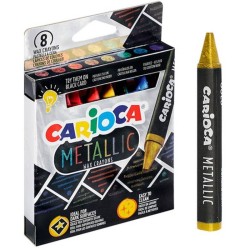 Lápis de cera Carioca com 8 cores metalizadas