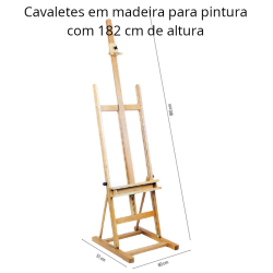 Cavalete de Estúdio em Madeira para Pintura Artist Studio (182 cm)