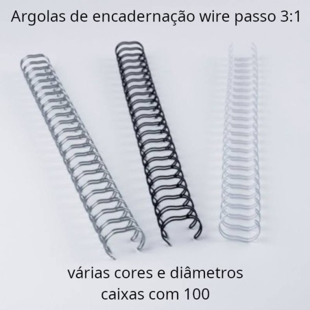 Argolas metálicas de encadernação passo 3:1