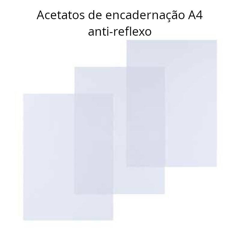 Acetatos de encadernação anti-reflexo A4 300 microns