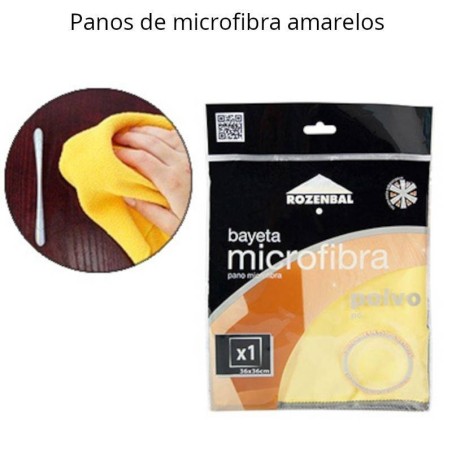 Panos microfibra amarelos 36x36 cm