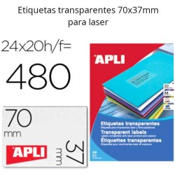 Etiquetas adesivas transparentes 70x37mm