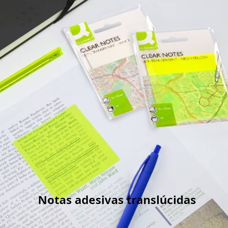 Blocos de notas adesivas removíveis translúcidas 76x76mm
