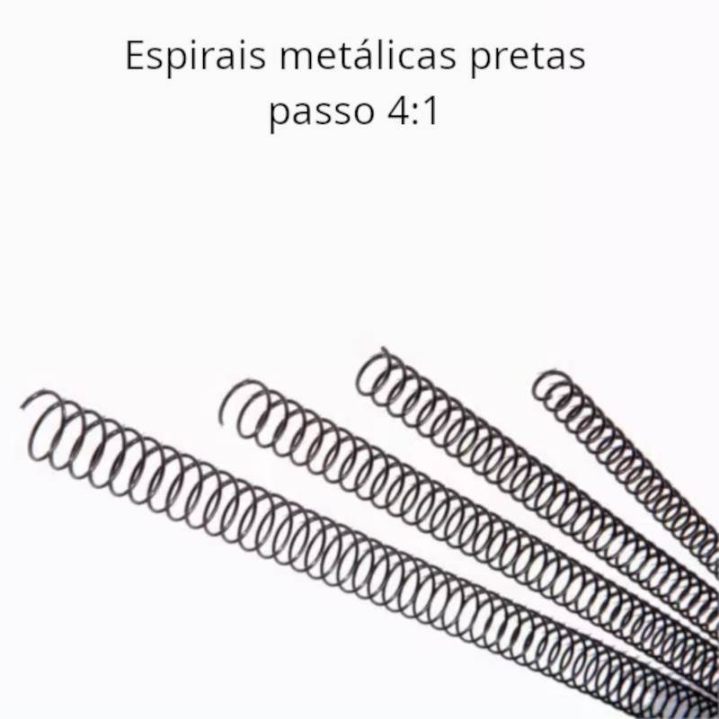 Espirais metálicas pretas passo 4:1