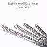 Espirais metálicas pretas passo 4:1