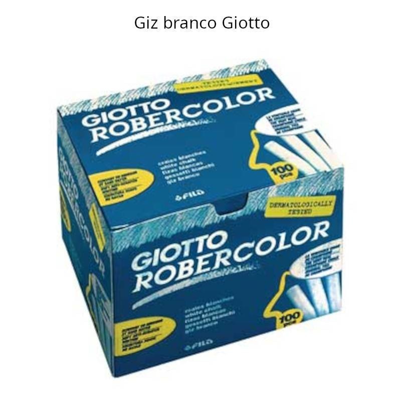 Giz branco Giotto caixa com 100 paus
