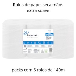 Rolos de toalhas de mãos 19,2cmx140m folha dupla