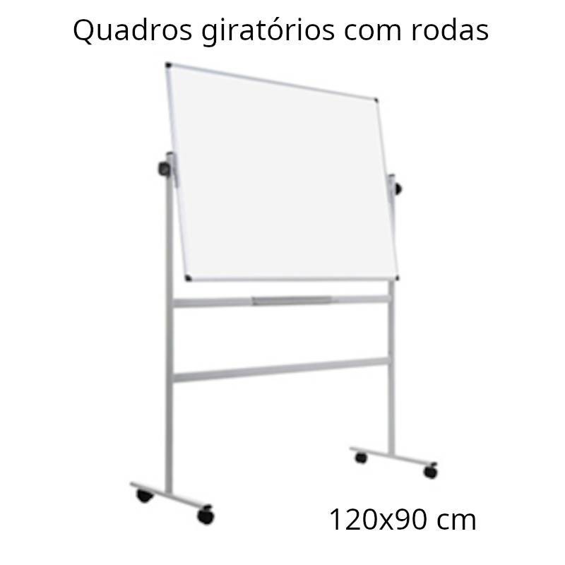 Quadros brancos giratórios com rodas 120x90