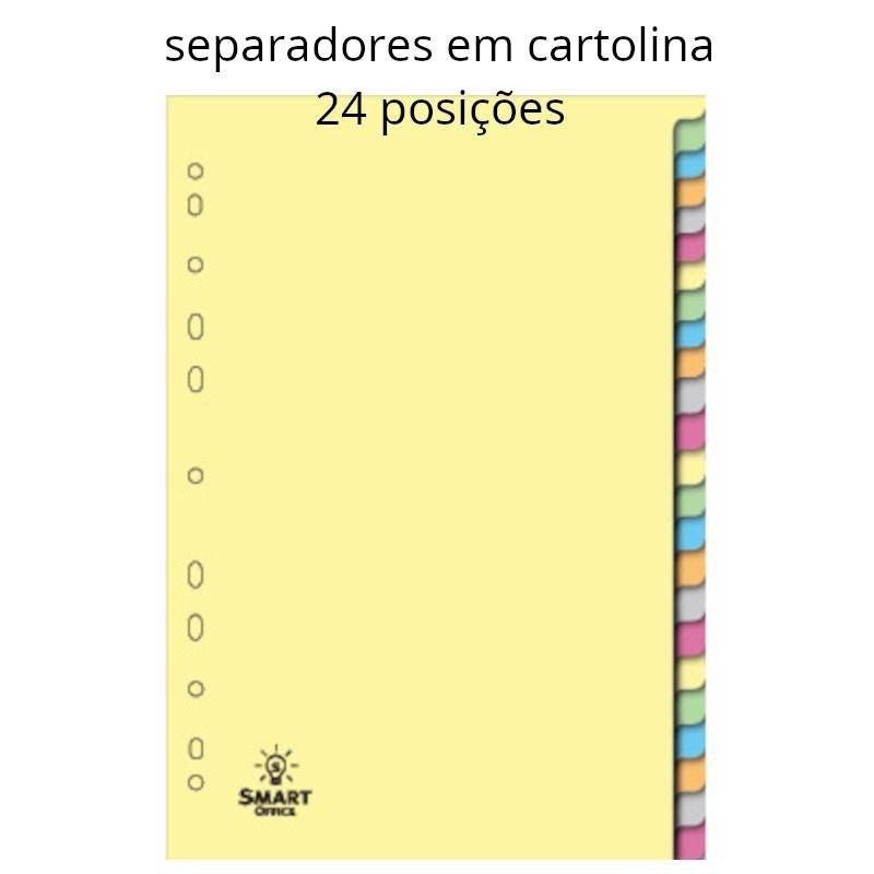 Separadores de cartolina com 24 posições
