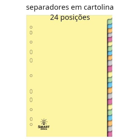 Separadores de cartolina com 24 posições