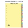 Separadores de cartolina com 24 posições
