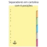 Separadores de cartolina com 6 posições